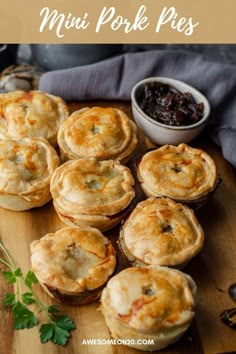 mini pork pot pies on a cutting board