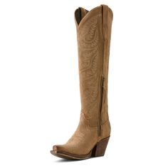 Endlessly wearable and effortlessly stylish, this tall boot looks just as good with jeans and a sweater as it does with dresses and skirts. Bonus: StretchFit allows it to fit a wide range of calves. Laramie StretchFit Western Boot | Product Features : 0 : ATS® technology provides ergonomic support on uneven terrain, 1 : StretchFit panels under the pull tabs give an additional inch to fit a wide range of calves, 2 : Hand-nailed vegetable-tanned leather sole is supremely durable, 3 : Resoleable Go Western Wide Calf Suede Knee-high Boots, Western Knee-high Boots With Suede Lining, Leather Snip Toe Knee-high Western Boots, Western Leather Knee-high Boots Medium Width, Fitted Western Brown Knee-high Boots, New West, Tall Boot, Western Boot, Veg Tan Leather