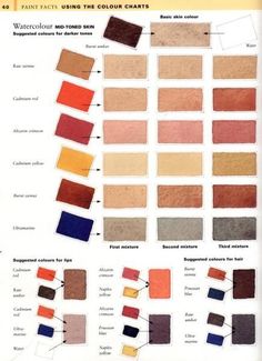 the color chart for different shades of paint