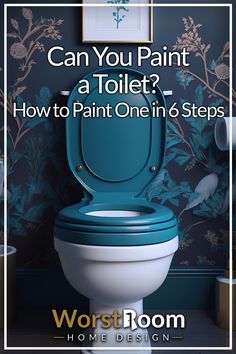 Can You Paint a Toilet? How to Paint One in 6 Steps Paint A Toilet, How To Paint Behind A Toilet, Toilet Remodel, Small Bathroom Paint Colors, Paint Rv, Toilet Surround, Pink And Black Bathroom, Colored Toilets, Lover House