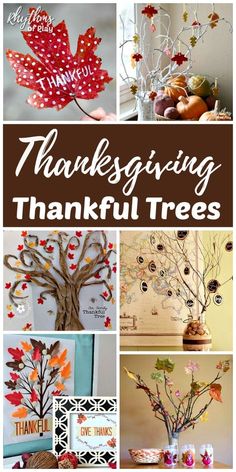 thanksgiving decorations and crafts that are easy to make with the kids, including tree branches