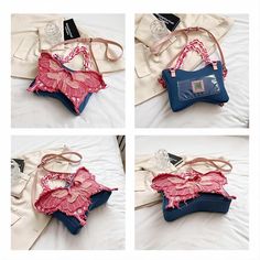 Denim Butterfly Acrylic Shoulder Crossbody BagMeasuring 24 x 6 x 13 cm, this shoulder bag is the perfect size to carry your essentials while on the go. Wear it comfortably on your shoulder or carry it by hand, making it a versatile choice for various occasions. "Flutter your style with our Denim Butterfly Acrylic Shoulder Crossbody Bag! Crafted with durable denim and embellished with a vibrant butterfly acrylic, this bag is both trendy and functional. Perfect for adding a touch of whimsy to any outfit. 🦋" Trendy Summer Shoulder Bag For On-the-go, Spring Satchel Shoulder Bag With Cell Phone Pocket, Spring Shoulder Satchel Bag With Cell Phone Pocket, Summer Crossbody Shoulder Bag With Cell Phone Pocket, Trendy Chest Bag With Mobile Phone Holder, Trendy Shoulder Chest Bag For Mobile Phone, Trendy Summer Shoulder Bag With Zipper Closure, Spring Crossbody Shoulder Bag For School, Trendy Summer Shoulder Bag With Zipper