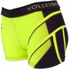 a yellow and black boxer shorts with the word volley ball on it's side