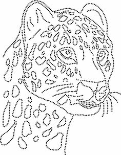 a black and white drawing of a tiger's head