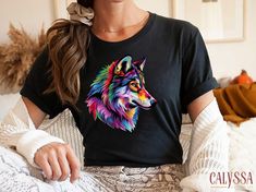 🌈🐺Rainbow Wolf T-Shirt - Unleash your wild side with this colorful and captivating wolf design! Perfect for those who love bold, artistic creations, this shirt blends the majesty of the wolf with a spectrum of vivid colors. Stand out with this unique and eye-catching piece, ideal for casual wear or as a thoughtful gift! Customized gifts are perfect for all family members and friends. Please review all photos before placing an order, ♥ HOW TO ORDER ♥ 🔍 Please review all the information provide Playful Multicolor Rainbow Print T-shirt, Fun Multicolor T-shirt With Sublimation Print, Playful Multicolor Sublimation Print T-shirt, Pride Multicolor Short Sleeve Tops, Fun Multicolor Tops With Custom Print, Multicolor Graphic Tee With Custom Print, Multicolor Custom Print Graphic Tee Shirt, Multicolor Custom Print Graphic Tee, Multicolor Short Sleeve Tops For Pride