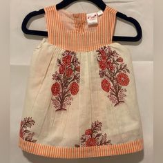 Yo Baby Orange Floral Dress With Bloomers 3-6m Brand New With Tags Never Worn Beautiful Dress Orange Sleeveless Dress For Playtime, Orange Baby Dress, Orange Cotton Playtime Dress, Baby Orange, Vintage Gymboree Clothes, Orange Floral Dress, Vintage Gymboree, Orange Cream, Kids' Dresses