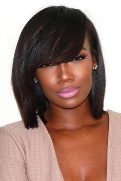 Styling Long Bob, Natural Bob, Modern Bob Hairstyles, Lob With Bangs, Easy Hairstyles For Medium Hair, Pelo Afro, Long Bob Hairstyles, Hairstyles For Black Women