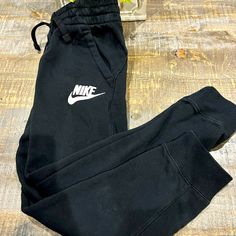 Never Worn, They Were Too Small. Black Cotton Joggers With Logo Print, Black Logo Print Joggers For Streetwear, Casual Black Joggers With Logo Print, Nike Black Bottoms With Letter Print, Nike Bottoms, Nike Joggers, Kids Nike, Kids Bottoms, Kids Shop