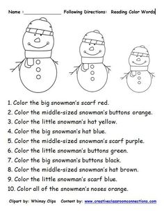 the snowman worksheet for children to learn how to make their own snowmen