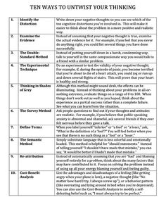 10 ways to change your thinking: Stop negative thought patterns.: Negative Attention Seeking Behaviors, Automatic Thoughts, Thinking Patterns, To Do Planner, Thought Patterns, Counseling Resources