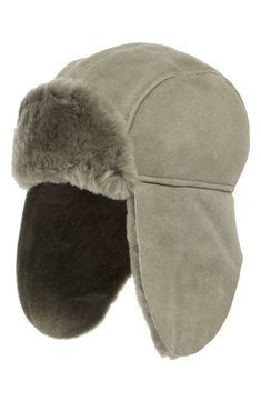 A genuine shearling lining keeps your ears and head cozy in this trapper hat crafted from leather.  Leather/genuine shearling (Spain) Professional fur clean Imported Aviator Hat, Trapper Hat, Trapper Hats, Moss Green, Hat Crafts, Girls Accessories, Nordstrom Rack, Accessories Hats, Spain