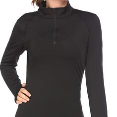 Quick Dry Moisture-Wicking Fabric. Black - S Mock Turtleneck Collar, Breathable Back Mesh Patchwork & Front Half-Zipper. Long Sleeve Workout Shirts - Half Zip Pullover - Fitness Yoga Tops - Athletic Running Shirts - Sport Hiking Clothes - Raglan Baseball Tee - Exercise Activewear - Dry Fit Gym Shirts Apparel Comes From A Smoke Free, Pet Free Home. If You Have Any Questions, Leave A Comment. Black High Stretch Top With Zipper Closure, Black Stretch Half-zip Top, Black Stretch Tops With Zip Fly, Stretch Versatile Tops With Zipper Closure, Versatile Stretch Top With Zipper Closure, Black Sports Top With Zipper Closure, Black Sports Tops With Zipper Closure, Functional Black Tops With Zipper Closure, Versatile Black Half-zip Top