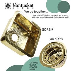 an advertisement for nantuck's kitchen sink and strainer, with information about the product