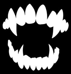 an open mouth with white teeth on a black background, in the shape of a smile