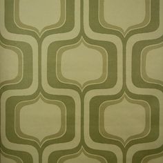 a green and white wallpaper with an abstract design on the top half of it