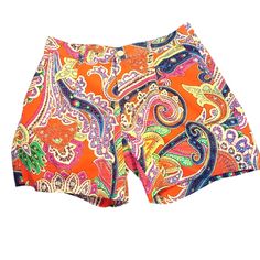 Vibrant Orange & Blue Paisley Shorts. 2 Front Pockets Zip Front With One Button Closure 1 Back Pocket With Button Fabric Has A Silky Feel, Not A Stiff Weight Brand New Condition. Ralph Lauren Summer Bottoms With Built-in Shorts, Ralph Lauren Bottoms With Built-in Shorts For Summer, Ralph Lauren Summer Shorts, Cotton Paisley Print Shorts, Summer Paisley Print Short Bottoms, Fitted Ralph Lauren Bottoms For Summer, Paisley Shorts, Orange Shorts, Ralph Lauren Shorts