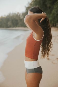 This is the perfect top for your next adventure! The Sonora tankini top is incredibly comfortable and offers great support. This rust orange tankini top is made from a super soft ribbed fabric and has a trendy high neckline and contrasting trim. This is the best swimsuit for an active day in the sun! The models pair it with our Sonora High-Waisted Bottoms *all photos display colors as accurately as possible, but keep in mind colors may be slightly different in real life. Additionally, photo colo Modest Tankini, Modest Swimsuits, Best Swimsuits, Modest Swimwear, Cute Bathing Suits, Summer Chic, Tankini Set, Cute Swimsuits, Swim Wear