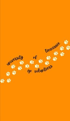 an orange background with white dog paw prints and the words anniversary of tennessee on it