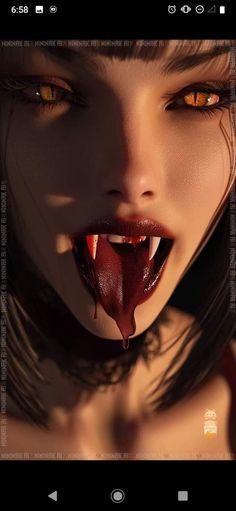 Gothic Lady Tattoo, Female Vampire Tattoo, Demon Tongue, Dracula Tattoo, Angel Sculpture Art, Female Werewolves, Scary Vampire, Vampire Tattoo, Harley And Joker Love