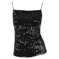 Silver Clothes Farfetch, Versace Clothes Women, Versace Outfit Women, Sequin Black Top, Rhinestone Clothes, Versace Clothes, Versace Tops, Versace Top, Black Sequin Top