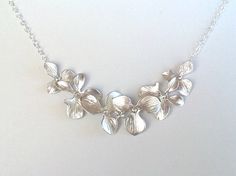 EASTER SALE    Dangling Triple Orchids Flowers Delicate Flower Necklace For Wedding, Silver Flower Bridal Necklace For Wedding, Elegant Petal-shaped Wedding Necklaces, Wedding Necklaces For Mother's Day With Flower Pendant, Elegant Flower Necklace For Wedding And Mother's Day, Delicate Silver Bridal Necklace For Bridesmaids, Mother's Day Wedding Necklace With Flower Pendant, Delicate Sterling Silver Flower Necklace For Wedding, Wedding Necklace With Flower Charm