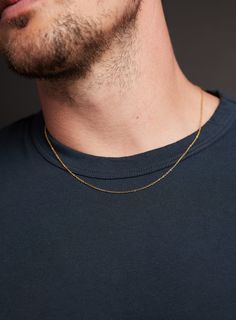 Gold THIN 1mm Cable Chain Necklace for Men Necklace WE ARE ALL SMITH Men’s Necklace Aesthetic, Necklace For Guys, Male Pendant, Build Shoulders, Gold Neck Chain, Chain Necklace For Men, Guy Fits, Silver Chain For Men, Cable Chain Necklace