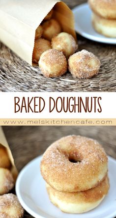 baked doughnuts stacked on top of each other with the words baked doughnuts above them