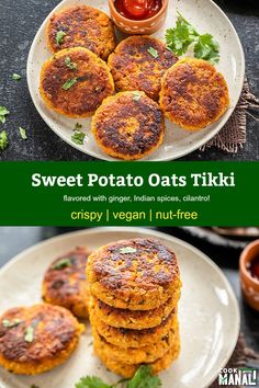 sweet potato oats tiki served with vegan nut - free ketchup