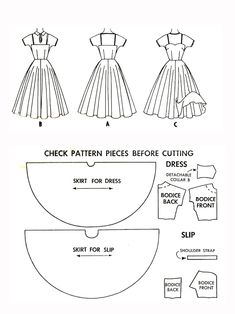 the instructions for how to make a dress with pleated skirt and collar neckline