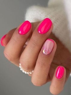 Nails Coral, Barbie Pink Nails, Valentine Nails, Her Nails, Nails Blue, Cute Gel Nails, Blue Springs, Classy Nails