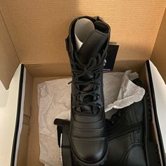 Black, Size 7, Brand New Joe Rocket Combat Boots. Sturdy Material, Originally Bought For Motorcycle Riding But Didn’t Fit. Rocket Boots, Rocket Shoes, Leather Military Combat Boots For Outdoor Work, Black Military Work Boots For Outdoor, Black Military Combat Boots With Reinforced Toe, Military Black Boots With Reinforced Toe, Motorcycle Riding, Riding Motorcycle, Moto Boots