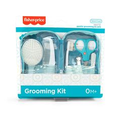 Fisher-Price Grooming Kit 12 Pieces:
Baby Scissors
Soft-Grip Toothbrush
Soft-Grip Hair Brush
Soft-Grip Hair Comb
Baby Nail Clipper
Emery Boards (5)
Silicone Finger Toothbrush Baby Nail File, Baby Care Kit, Baby Nail Clippers, Finger Toothbrush, Fisher Price Baby, Baby Care Products, Baby Grooming, Baby Cleaning Products, Baby Travel