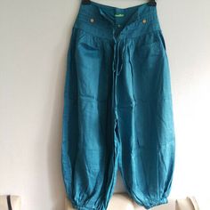 Kanabeach Biologik Women Harem Hemp Pants Light Blue Turquoise Wide Leg Dimie 34 #HaremPants #Harem #CasualPartyCocktailTravel Hemp Pants, Turquoise Pants, Pants Light Blue, Wide Pants, Blue Turquoise, Turquoise Blue, Cocktail Party, Parachute Pants, Denim Button Up