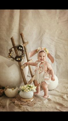 Easter Dog Photos, Born Baby Photos, Easter Baby Photos, Easter Portraits, Easter Mini Session, Easter Photoshoot, Easter Photography, 1st Birthday Girl Decorations