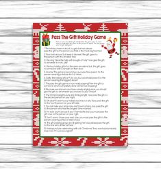 a printable christmas poem for kids with santa clause on the front and elf's hat