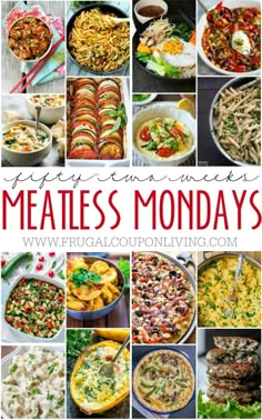 a collage of meatless monday's