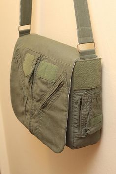 Aesthetic Messenger Bag, Grunge Bags, Grunge Bag, Green Messenger Bag, Messenger Bag Pattern, Army Bag, Messenger Bag Patterns, Military Bag, Flight Suit