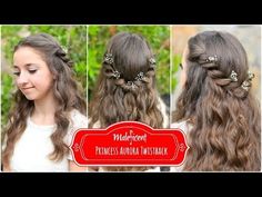 Princess Aurora Twistback | Inspired by Disney's Maleficent #hairstyles #hairstyle #maleficent #disney #twists #cutegirlshairstyles #aurora Communion Hairstyles, Medieval Hairstyles, Flower Girl Hairstyles, Princess Hairstyles, Princess Aurora