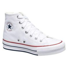 In a classic silhouette, the Converse Kids Chuck Taylor All Star Eva Lift Hi offers everyday comfort and cultural authenticity in high platform. Size: 11.5.  Color: White.  Gender: unisex. White Canvas Shoes With Round Toe For School, White Casual Platform Sneakers With Closed Toe, White Closed Toe Casual Platform Sneakers, Casual White Closed Toe Platform Sneakers, Converse Cotton Platform Sneakers With Round Toe, White Cotton Platform Canvas Shoes, Converse Skate Shoes With Vulcanized Sole, White Converse Skate Shoes With Round Toe, White Cotton Platform Sneakers With Round Toe