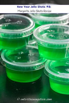 15 Of The Best New Year's Eve Jello Shots New Years Jello Shots, Jello Shots With Vodka, Margarita Jello Shots Recipe, Fancy Jello, Fancy Jello Shots, Champagne Jello Shots Recipe, Green Jello Shots, Shots With Vodka