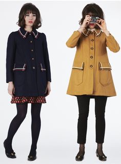 Dear Creatures Clothing, Mustard Coat, 60s Fashion Dresses, Librarian Style, Mod Look, Sunday Dress, 1960s Fashion, Theme Parks, 60s Fashion