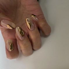 Nail Design Glitter, Cheetah Print Nails, Gold Nail, Minimal Nails, Minimalist Nails, Fire Nails, Funky Nails, Chic Nails, Dope Nails