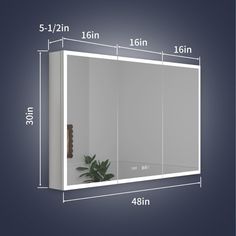 an image of a bathroom mirror with measurements