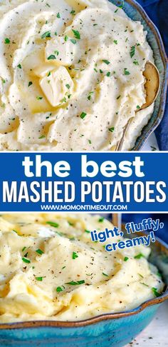 This absolute best Mashed Potatoes you'll ever have! Creamy, fluffy, perfectly seasoned and full of rich flavor, this mashed potatoes recipe is going to quickly become the most requested side dish in your home! Fluffy, creamy and rich homemade mashed potatoes are everyone’s favorite side dish! This easy to follow recipe produces the best mashed potatoes you’ve ever tried! | Mom On Timeout Best Homemade Mashed Potatoes, Best Mashed Potatoes Recipe, بطاطس مهروسة, Perfect Mashed Potatoes, Easy Mashed Potatoes, Homemade Mashed Potatoes, Best Mashed Potatoes, Mashed Potatoes Recipe, Thanksgiving Recipes Side Dishes