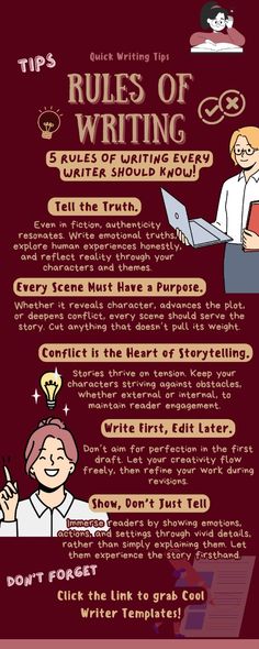 the rules of writing and how to use them in your classroom or work space info sheet