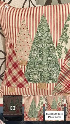 christmas tree pillow covers are on display