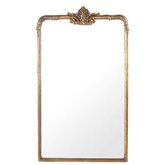 an ornate gold framed mirror on a white background