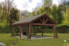 a gazebo in the middle of a grassy area