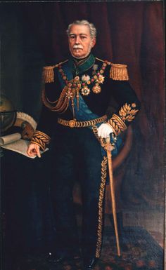 an old painting of a man in uniform