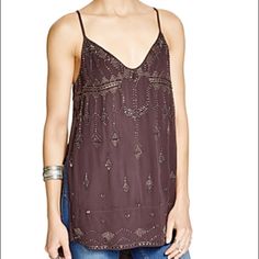 Nwot Free People Beaded Tunic. Color Is Like Charcoal Grey. Keyhole Back And Super High Side Slits. High Low Style And Fully Lined. Super Cute, But I Just Know I’ll Never Wear It Chic Embellished Tops For Festivals, Summer V-neck Beaded Top, Summer Beaded V-neck Tops, Beaded V-neck Tops For Summer, Beaded Tops For Night Out In Summer, Bohemian Sequin Tops For Night Out, Beaded Tops For Summer Night Out, Bohemian Beaded Tops For Night Out, Beaded V-neck Top For Festivals